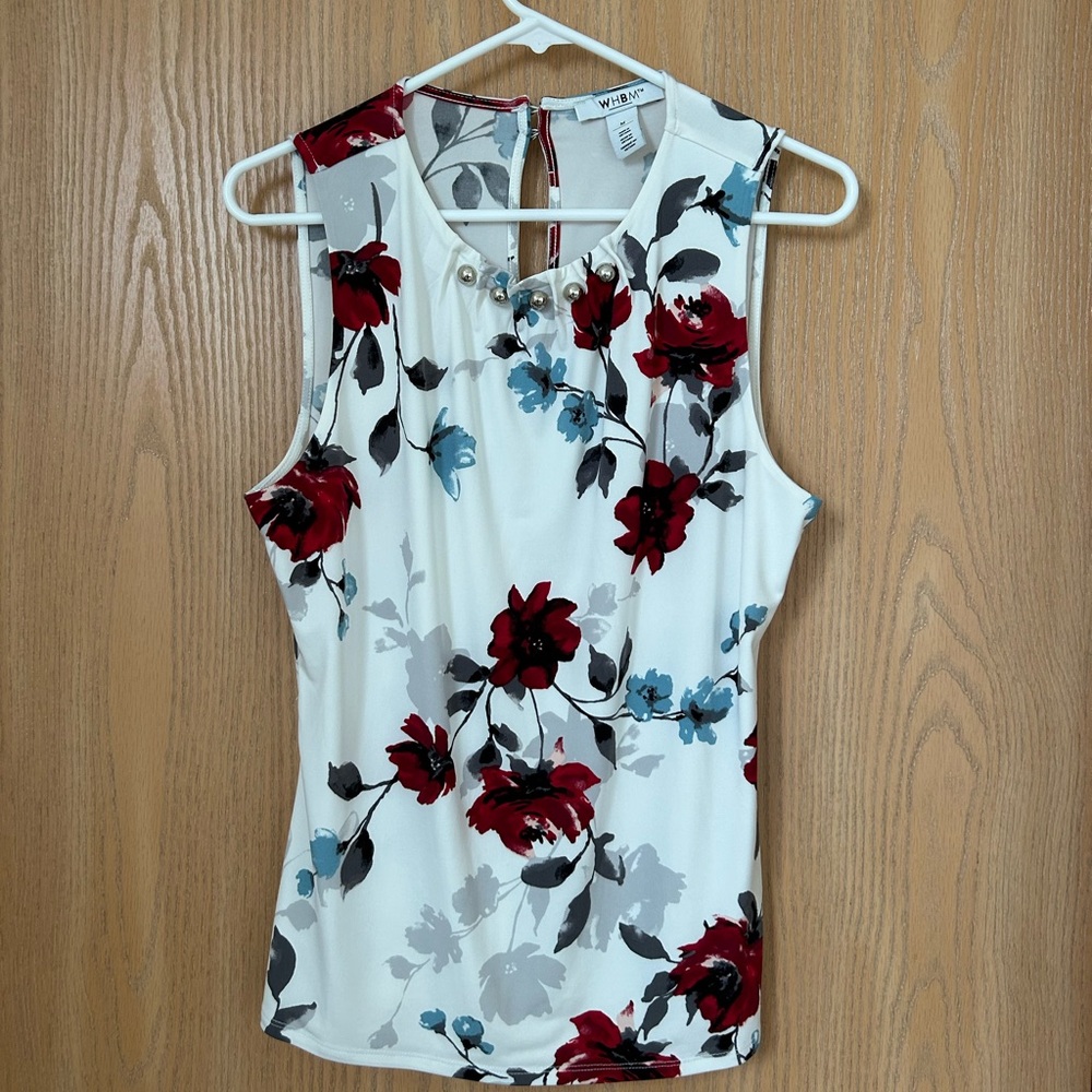 WHBM Sleeveless Floral Top